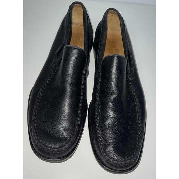 Salvatore Ferragamo Mens Black Leather Loafers Slip On  Shoes Size 8.5 Italy main image 5
